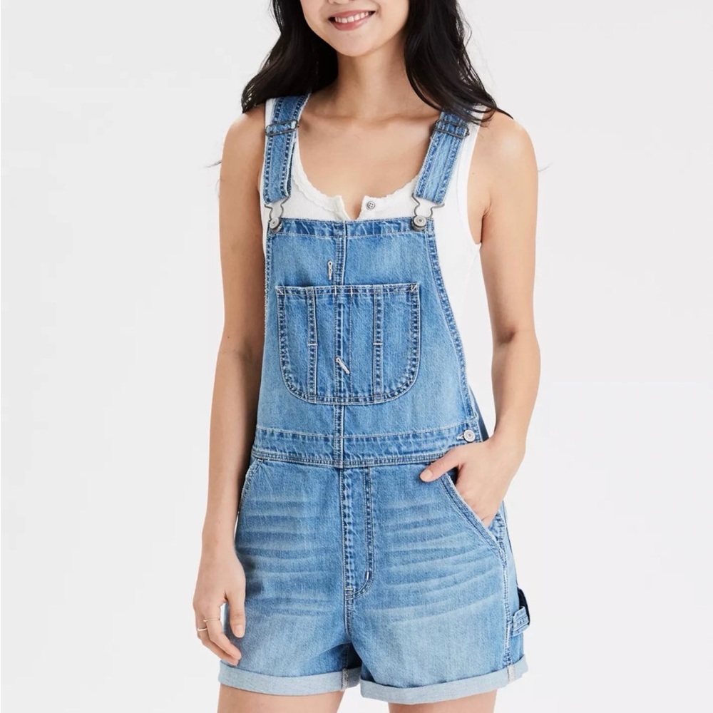 American Eagle Blue Denim Overalls / Shorteralls - XXS